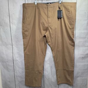 Winston Mens Khaki Chino Pants 50x30 Flat Front Casual Workwear Minimalist NWT